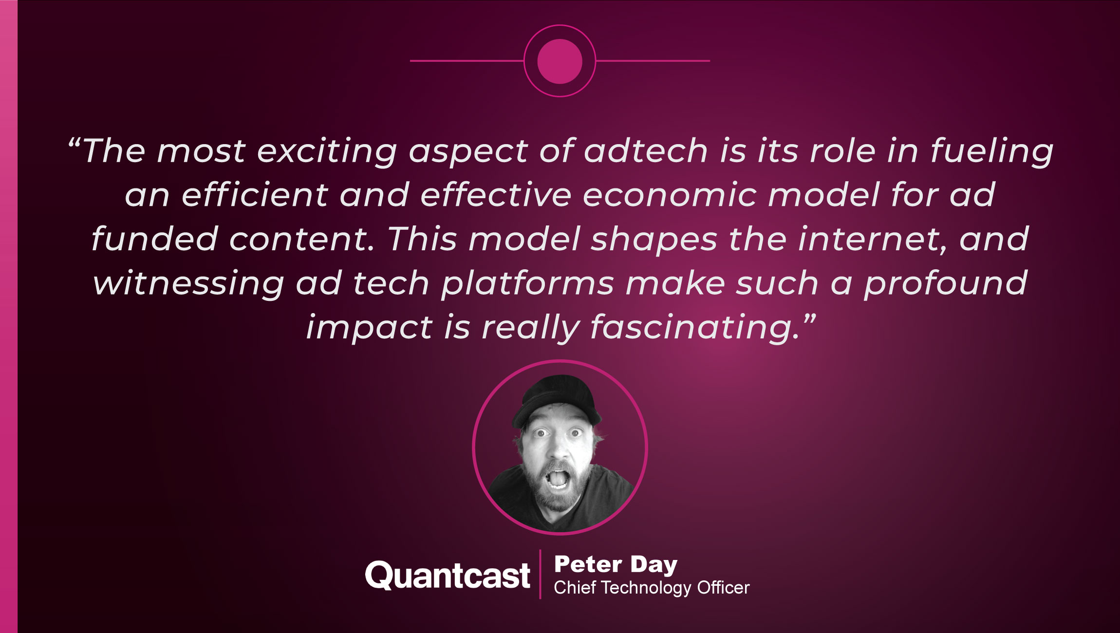 TechBytes with Peter Day, Chief Technology Officer at Quantcast cue card